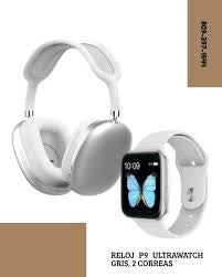 RELOJ P9 ULTRA SMARTWATCH GRIS 2 CORREAS