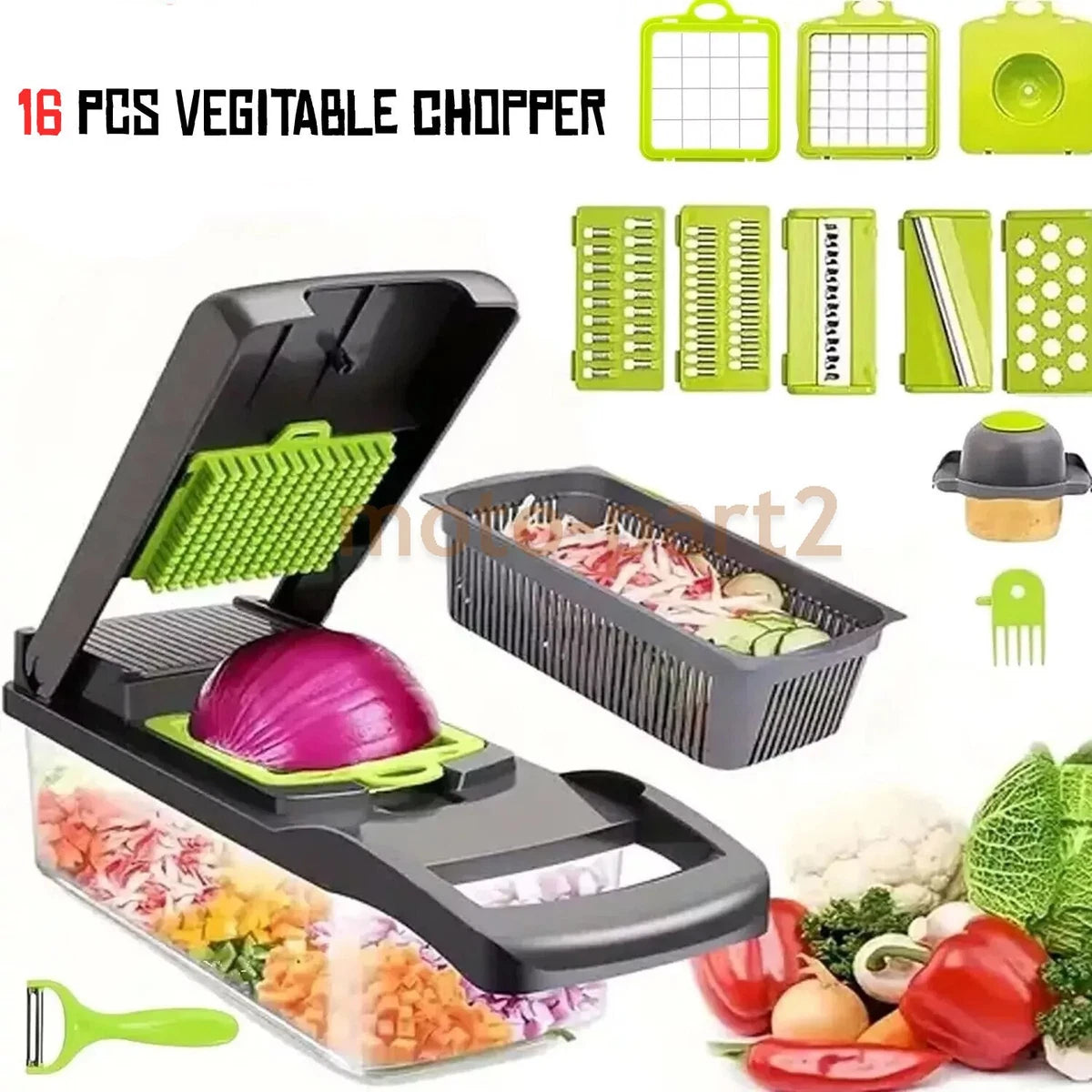 CORTADOR DE VEGETALES SHOPER 14 PIEZAS JD-2351 (24 UND X CAJA)